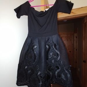 Off the Shoulder Black Dress